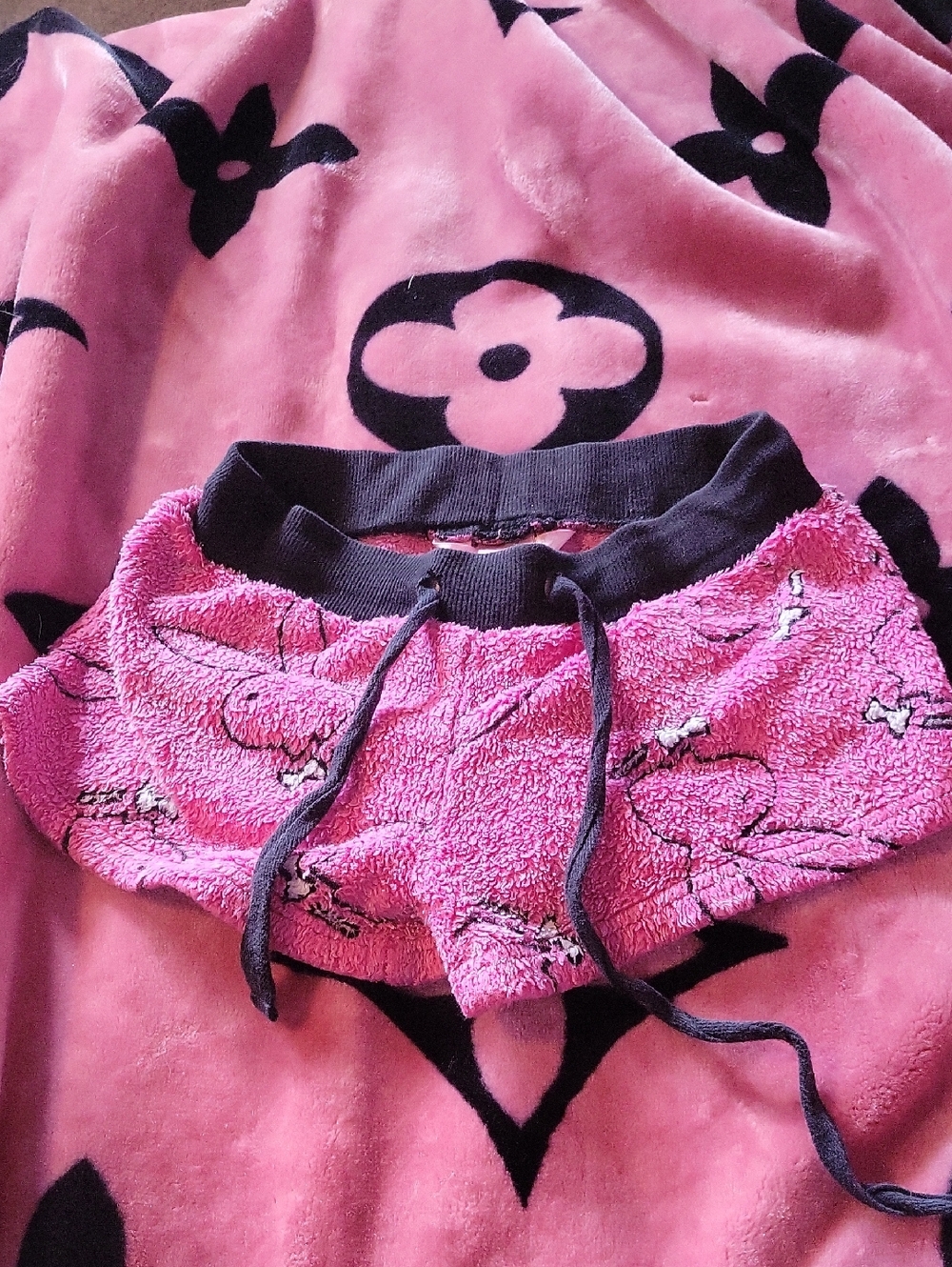 Pink Plush Playboy Lowrise Sleep Shorts